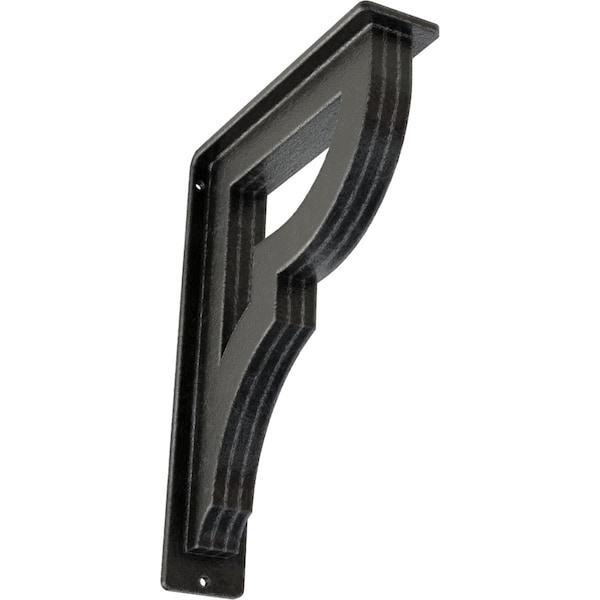 Ekena Millwork Bradford Wrought Iron Bracket, (Triple center brace), Antiqued Pewter 2"W x 7 1/2"D x 10"H BKTM02X07X10TBRAPW - main